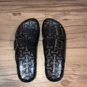 Glitter jelly sandals